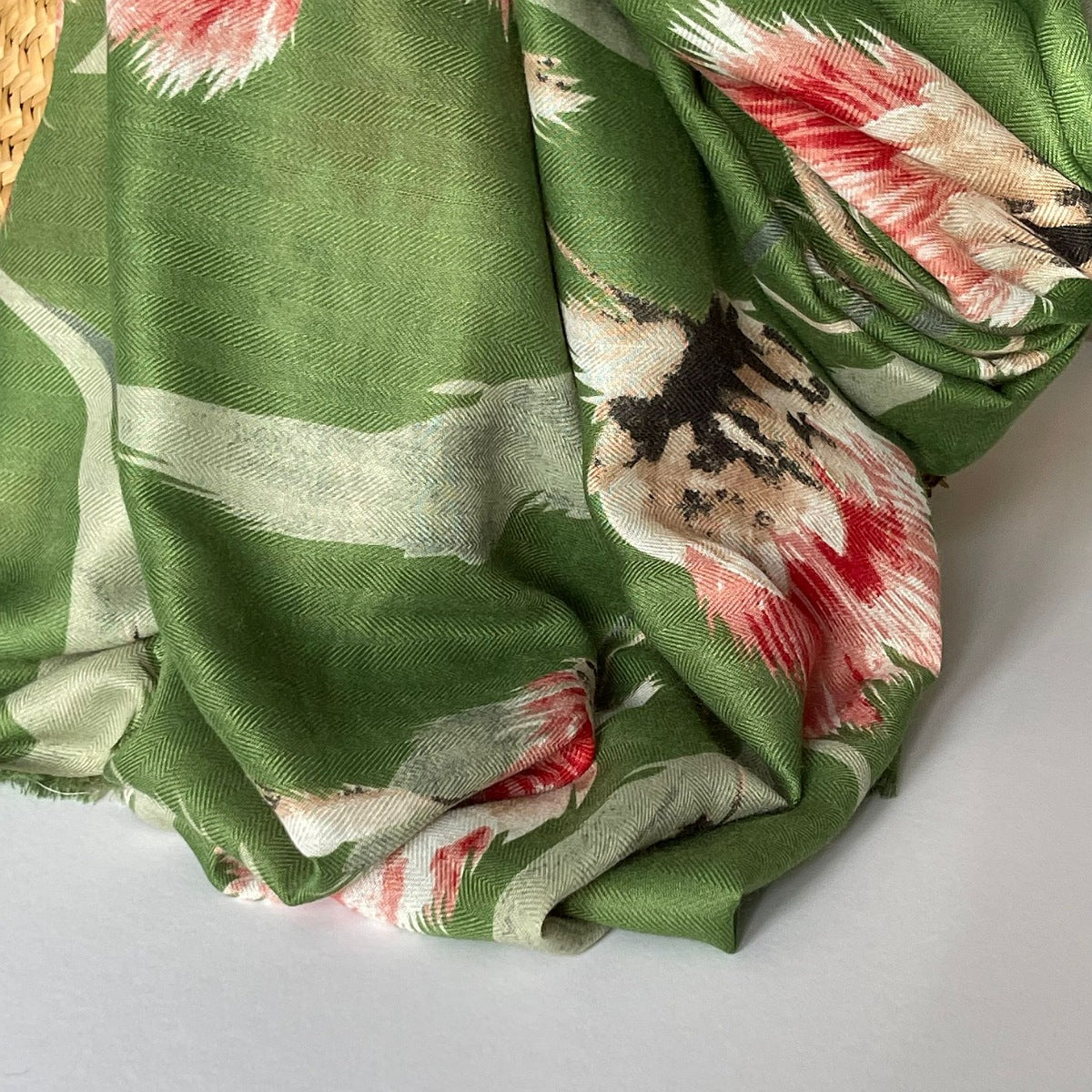 Thistle Print Scarf in Green