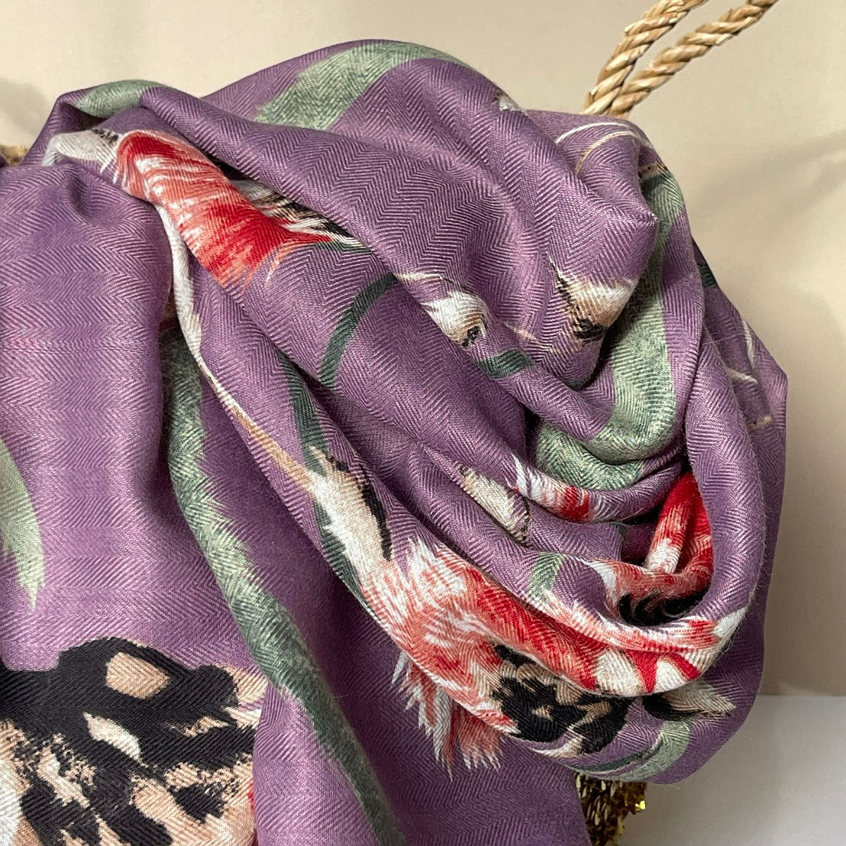Thistle Print Scarf in Purple