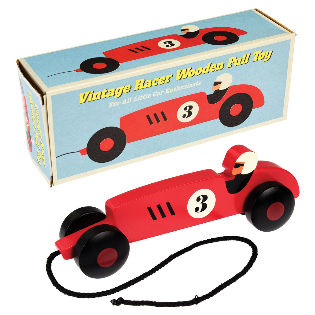 Vintage Racer Wooden Pull Toy