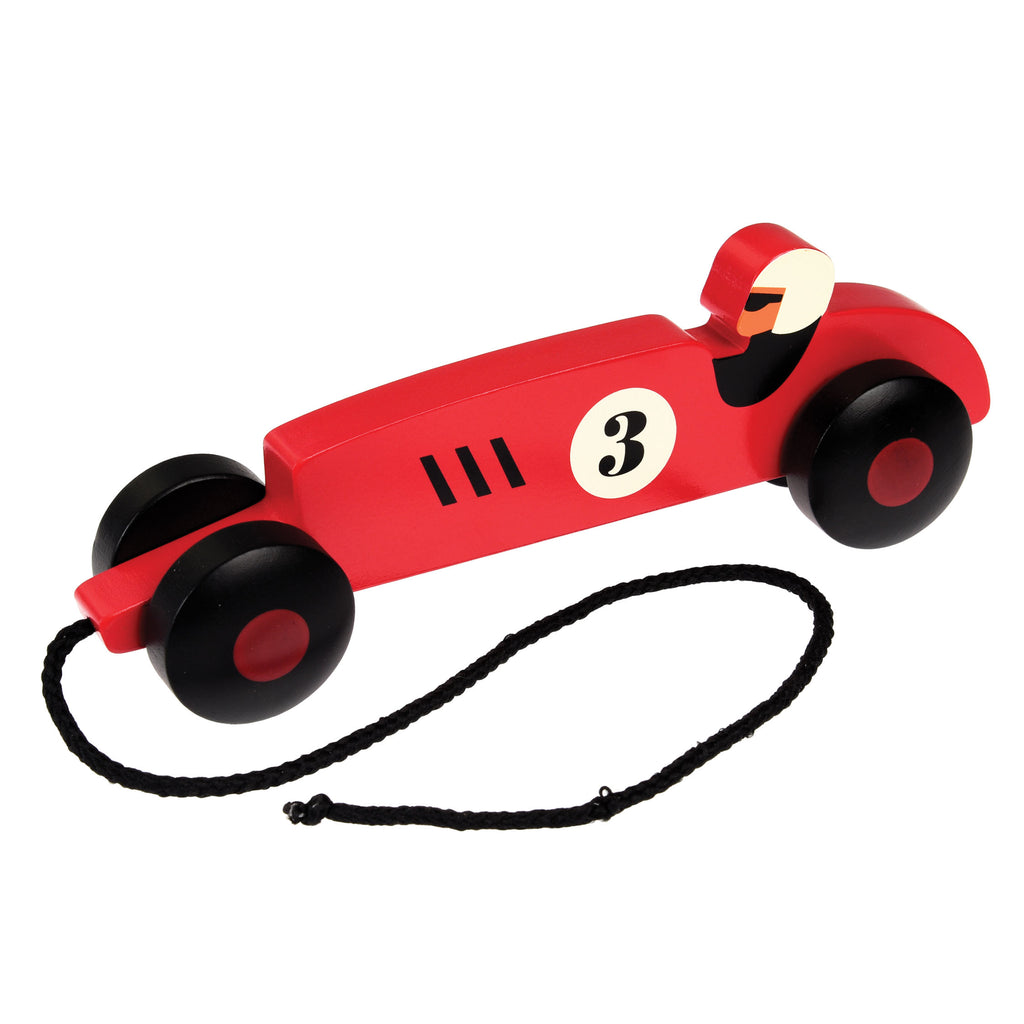 Vintage Racer Wooden Pull Toy