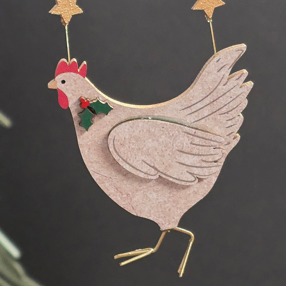 Wooden Chicken Hanging Decoration