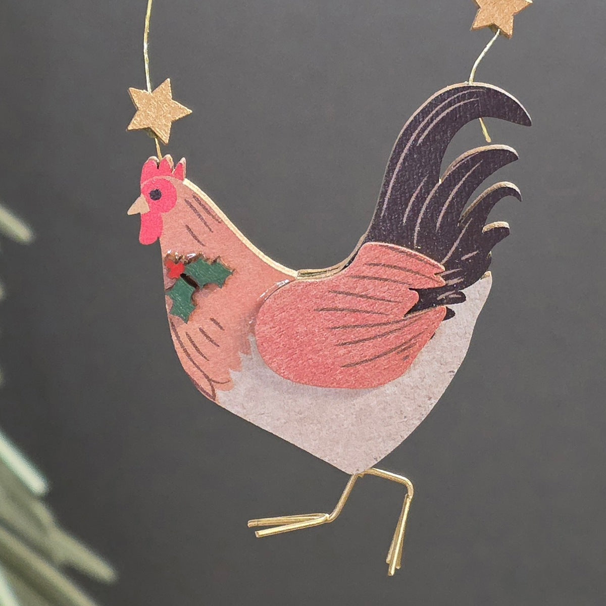 Wooden Chicken Hanging Decoration