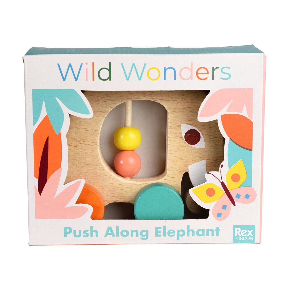 Wooden Elephant Push Along Toy
