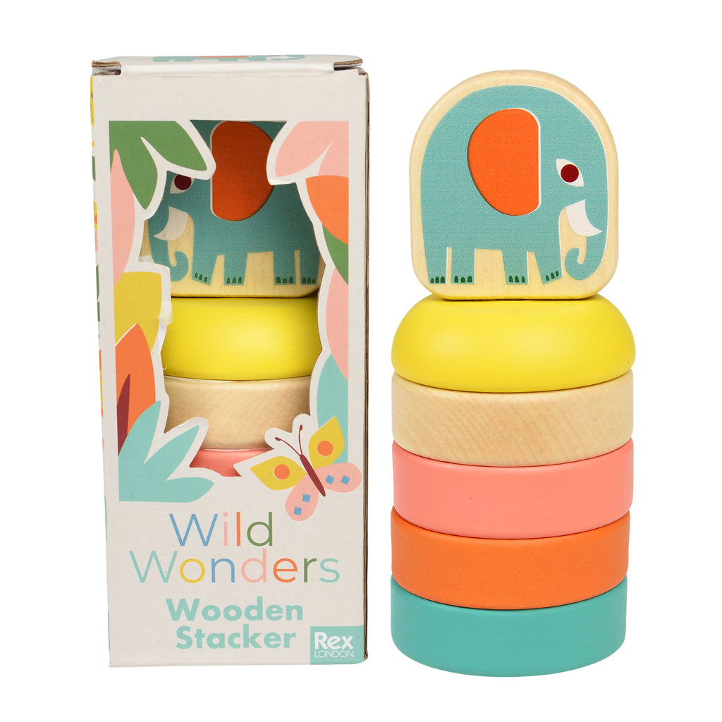 Wooden Elephant Stacking Toy