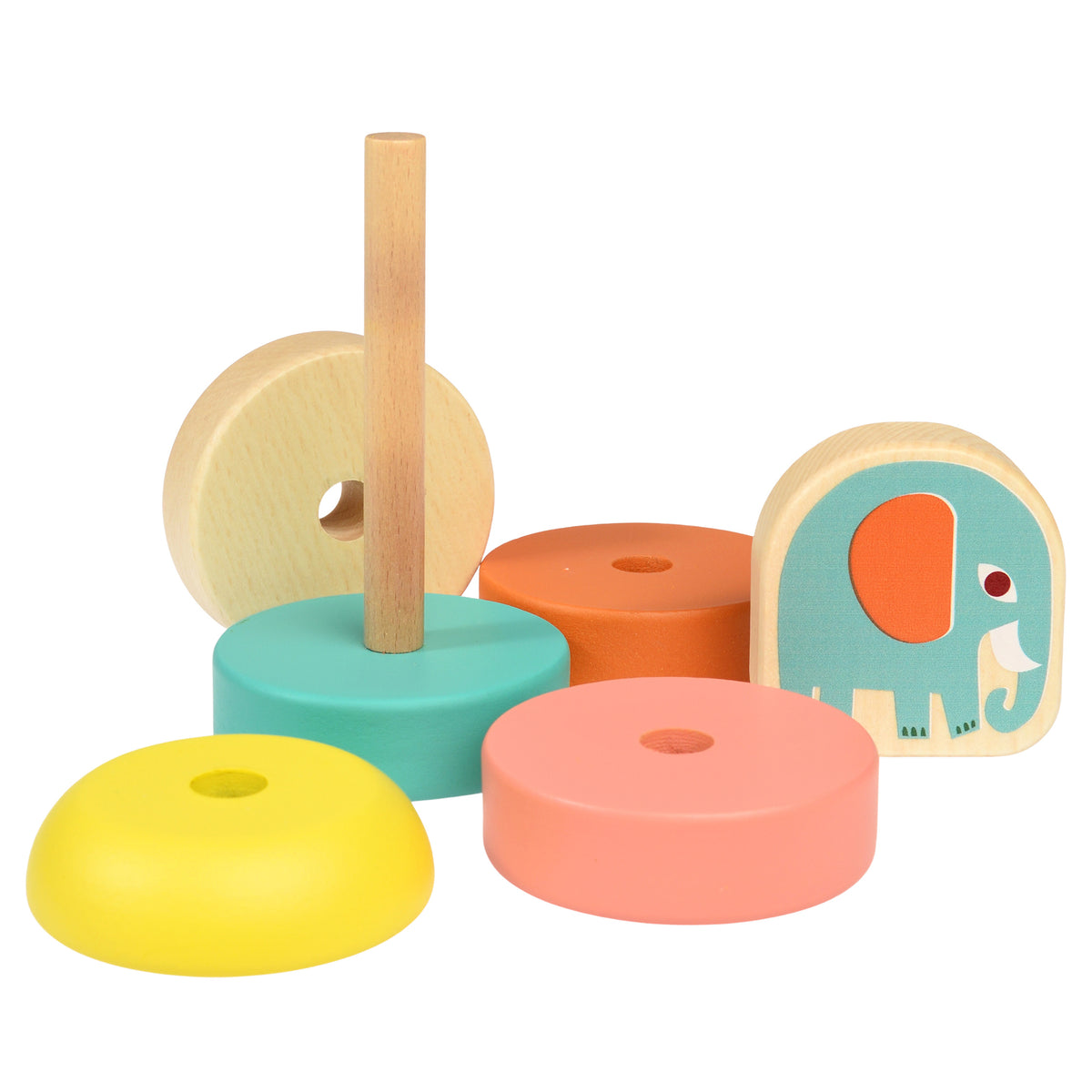 Wooden Elephant Stacking Toy
