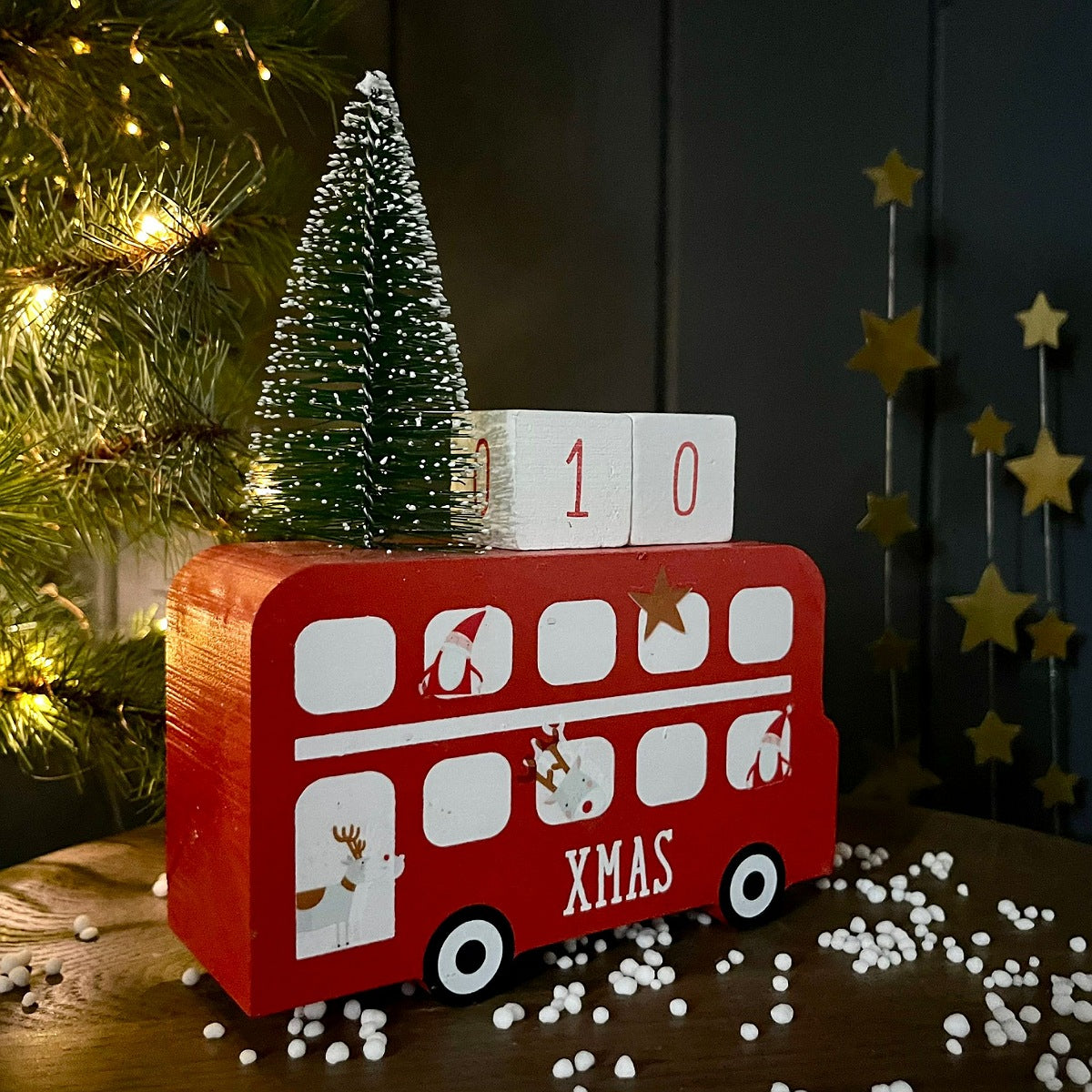 Wooden London Bus Brick Number Advent