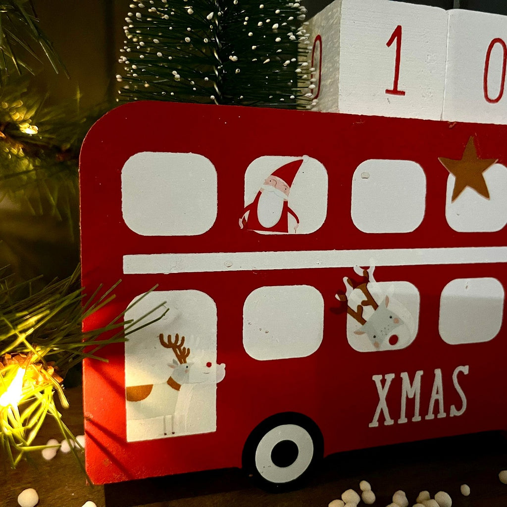 Wooden London Bus Brick Number Advent