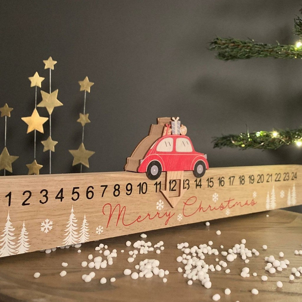Wooden Merry Christmas Advent Rule