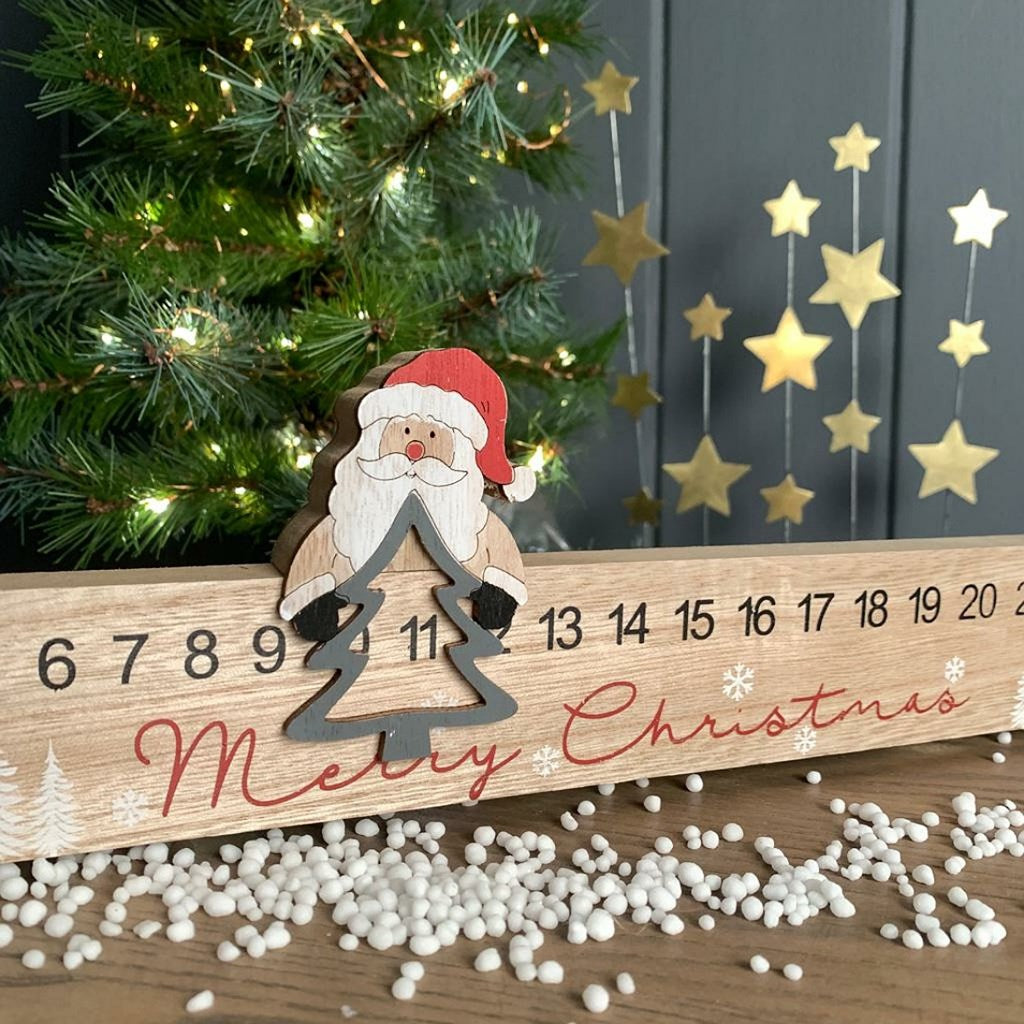Wooden Merry Christmas Santa Advent Rule