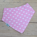 Bandana Dribble Bib - Pink with Hearts