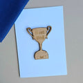 'Best Dad' Wooden Trophy Token and Card
