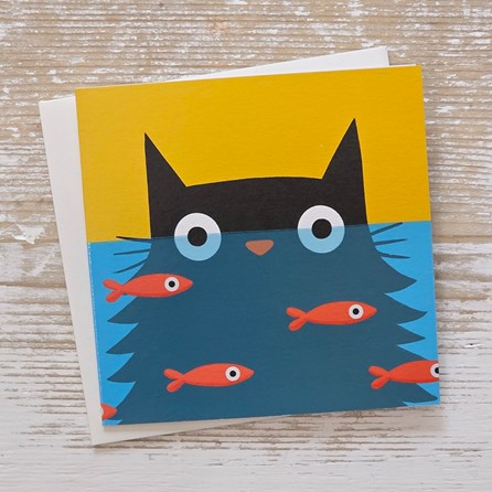 Cat and Fish Card