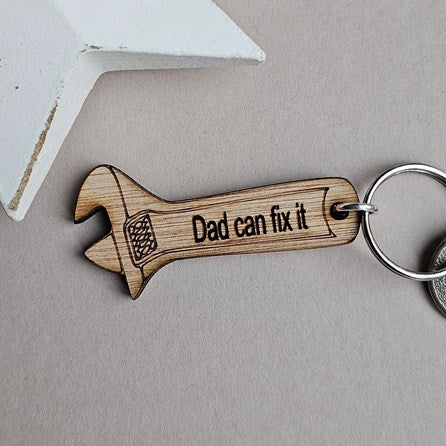 'Dad Can Fix It' Spanner Keyring