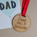 'Dad No.1 Snorer' Wooden Medal
