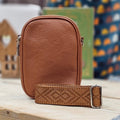 Double Zip Cross Body Bag in Brown
