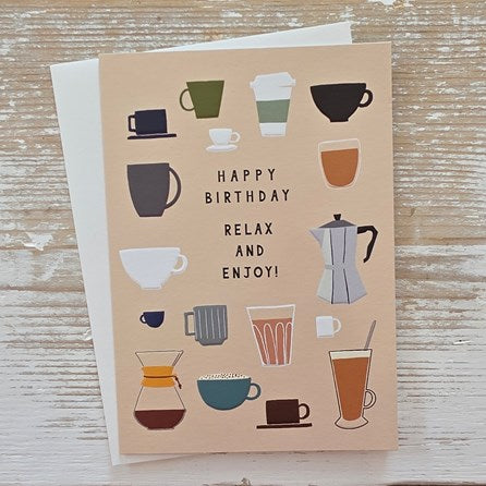 'Happy Birthday' Coffee Pots Card