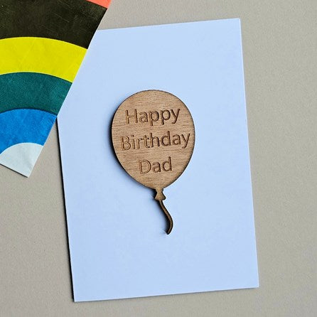 'Happy Birthday Dad' Balloon Token and Card