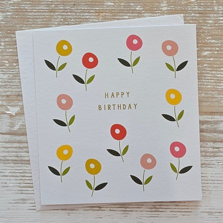 'Happy Birthday' Flowers Card
