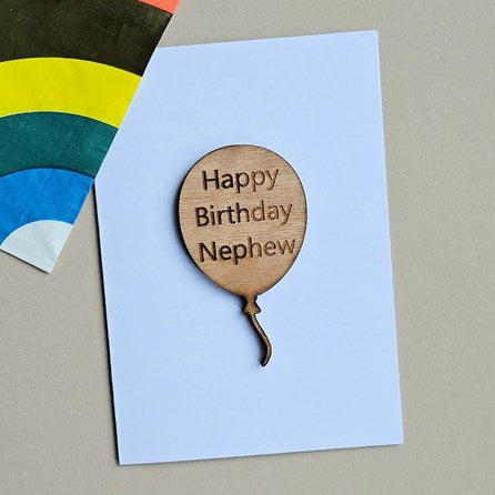 'Happy Birthday Nephew' Balloon Token and Card