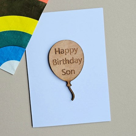 'Happy Birthday Son' Balloon Token and Card