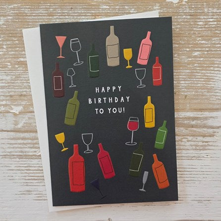 'Happy Birthday To You' Wine Bottles Card
