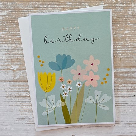 'Happy Birthday' Wild Flowers Card