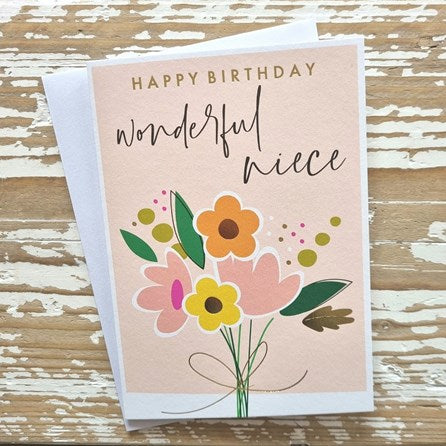 'Happy Birthday Wonderful Niece' Greetings Card
