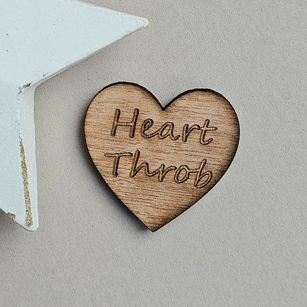 'Heart Throb' Wooden Heart Pocket Token