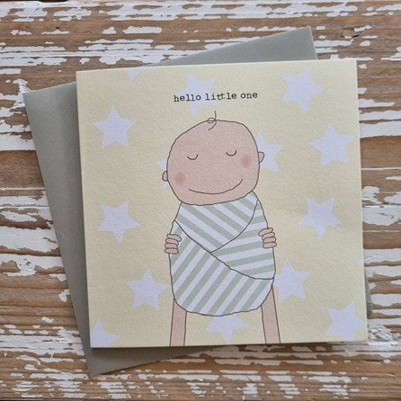 ‘Hello Little One' Yellow Greetings Card