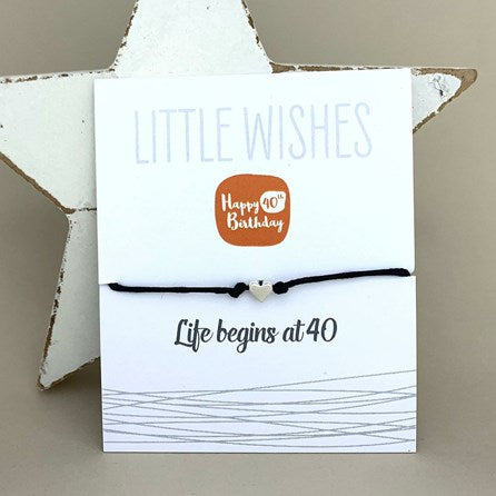 'Life Begins At 40' Wish Bracelet