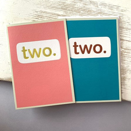 'Two.' Children's Birthday Card