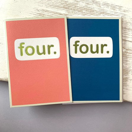 'Four.' Children's Birthday Card