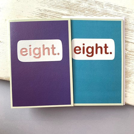 'Eight.' Children's Birthday Card