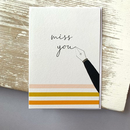 'Miss You' Greetings Card