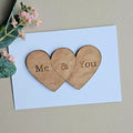'Me & You' Interlinking Hearts Wooden Token and Card