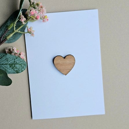 Mini Wooden Heart Token and Card