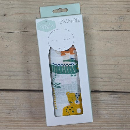 Muslin Swaddle Wrap Blanket - Savanna Animals