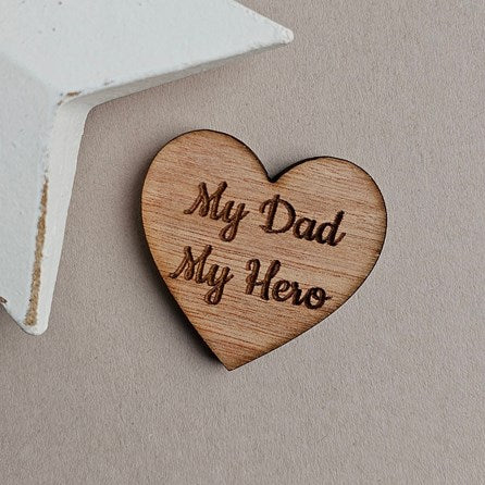 'My Dad, My Hero' Heart Pocket Token