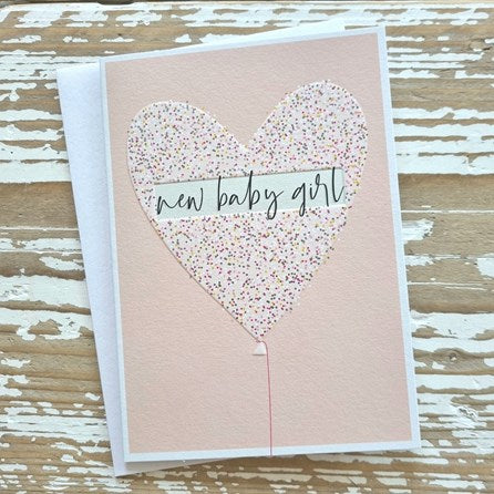 'New Baby Girl' Greetings Card