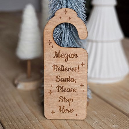Personalised 'Believes!' Large Wooden Door Hanger