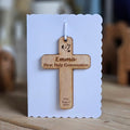Personalised Communion Cross Hanging Decoration Card