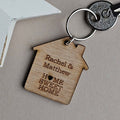 Personalised 'Home Sweet Home' House Wooden Keyring
