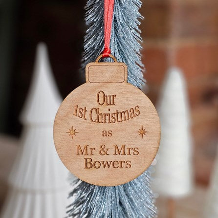 Personalised 'Our 1st Christmas' Hanging Decoration