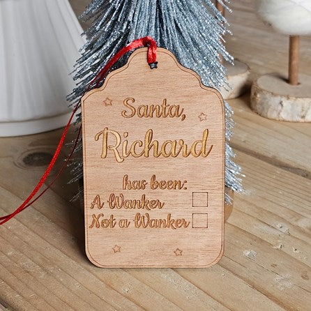 Personalised 'W*nker, Not a W*nker' Wooden Gift Tag