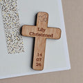 Personalised Wooden Christening Cross Pocket Token