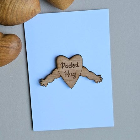 'Pocket Hug' Wooden Token and Card
