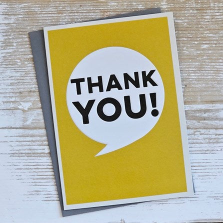 'Thank You' Speech Bubble Card