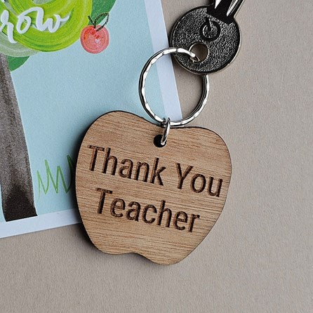 'Thank You Teacher' Wooden Keyring