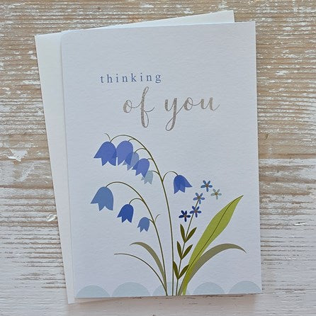 'Thinking Of You' Blue Flower Card