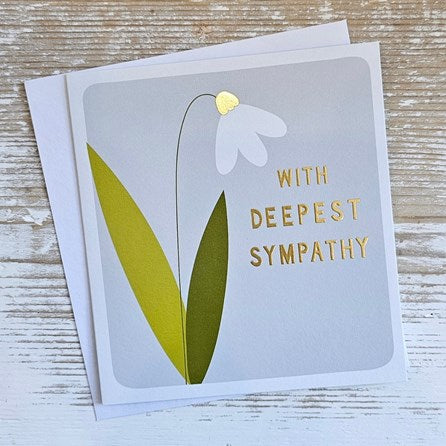 'With Deepest Sympathy' Snowdrop Card